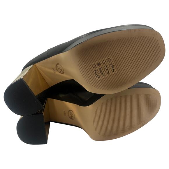 Michael Kors MK Porter Platform Bootie Block Heeled Ankle Boots Black Size 9.5M - Picture 7 of 10